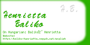 henrietta baliko business card